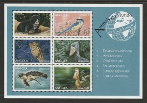 ANGOLA #1064 ENDANGERED SPECIES M/S MNH