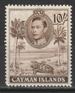 CAYMAN ISLANDS 1938 KGVI TORTOISE 10/- PERF 14