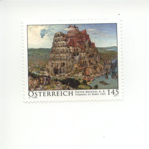 2011 Austria Bruegel Painting Tower Babel (Scott NA) MNH