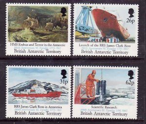 British Antarctic Territory-Sc#188-91- id9-unused NH set-Research Ship-blue insc