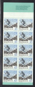 Sweden Sc 760a 1970 Log Roller stamp booklet pane of 10  mint NH