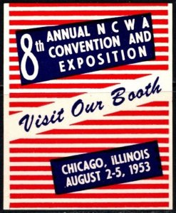 1953 US Poster Stamp 8th Annual NCWA Convention & Exposition Visit Our Booth