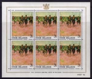 Cook Islands 1967 SC #222a Gauguin - Riders on the Beach mini sheet MINT.