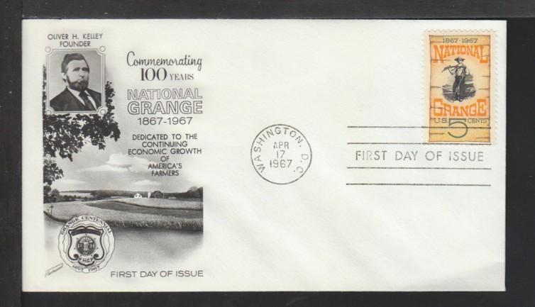 US 1323 National Grange 1967 Fleetwood U/A FDC 
