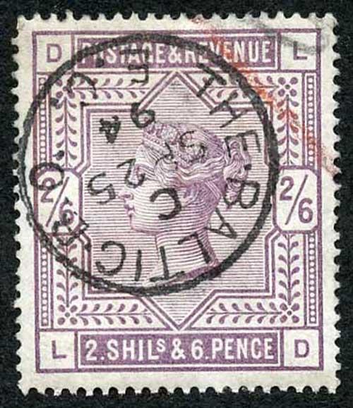 SG179 2/6 Deep lilac with 1894 The Baltic CDS