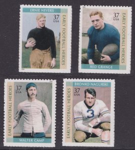 US 3808-3811 Early Football Heroes 37c set 4 MNH 2003