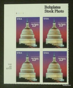BOBPLATES #3648 Capitol Dome Plate Block VF MNH CV=$110~See Details for #s/Pos