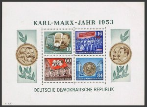 Germany-GDR 144a,146a perf,imperfmMNH.Mi Bl.8A-9A,8B-9B. Karl Marx,1953.