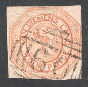 Tasmania SC #2     F/VF Used, Thins,  CV $550.00    ....   6280002