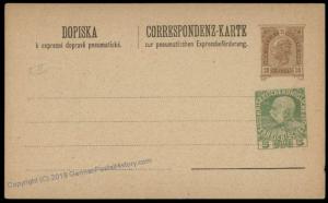 Austria Prague Czech Dual Imprint Rohrpost Pneumatic Mail Postal Card 62343