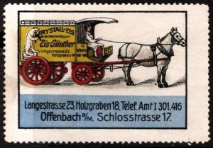 Vintage Germany Poster Stamp Günther Ice Cream Made From Distilled Water