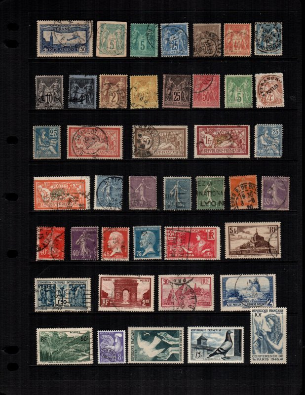 France  37  different mint hinged and used cat $51.00