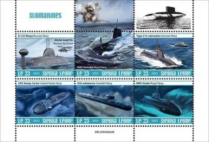 SIERRA LEONE - 2023 - Submarines - Perf 6v Set - Mint Never Hinged