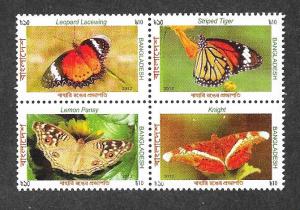 Bangladesh 801 Mint NH MNH Flora Fauna Butterflies!