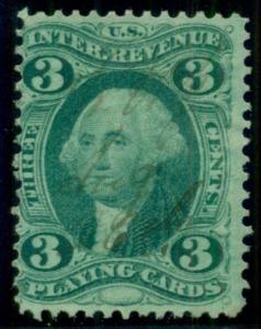 US #R17c 3¢ Playing Cards, used, F/VF, Scott $175.00