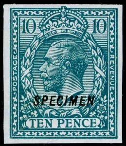 SG428 SPEC N44(1)t, 10d turquoise-blue, M MINT. Cat £150. SPECIMEN IMPERF.