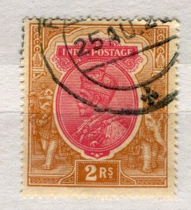 INDIA; 1912 early GV portrait issue fine used Shade of 2R. value