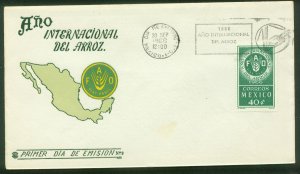 MEXICO 973, FAO INTERNATIONAL YEAR OF RICE. FDC VF. (68)