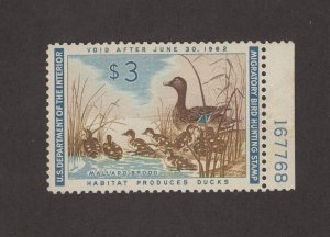 RW28 - Federal Duck Stamp. Mint. Gum Damage. Plate Numbered Single.  #02 RW28mgd