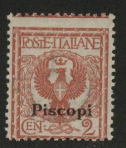 Italy Aegean Island of Piscopi overprint Scott 1 MH* off center