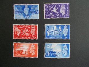 GB GVI 1946-51 3 Complete Sets: Victory, Liberation & Festival of Britain M/N/H
