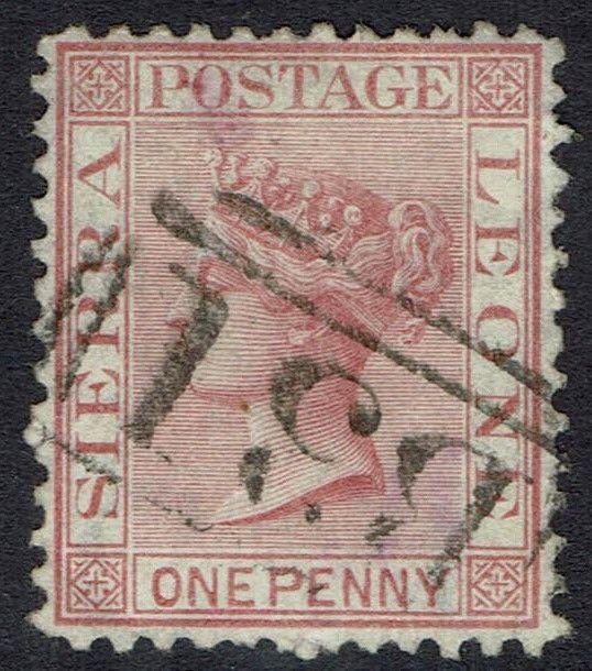 SIERRA LEONE 1872 QV 1D WMK CROWN CC UPRIGHT PERF 12.5 USED 