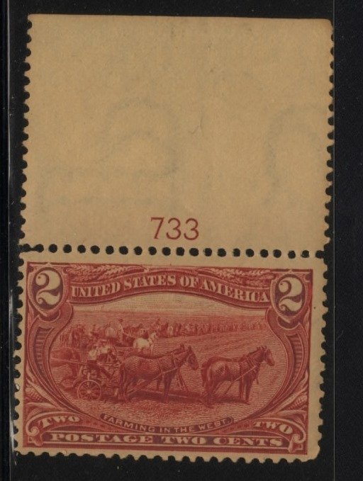 286 MNH top 733 plate number single