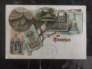 1914 Hasselt Belgium Postcard Cover to University Of Bolder Co USA Stamp Set