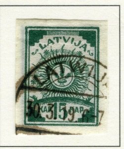 LATVIA; 1919 early Imperf local issue fine used 15k. value fine Postmark