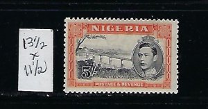 NIGERIA SCOTT#64C GEORGE VI 5 SHILLING- PERF 13X 11 1/2  MINT LIGHT HINGED