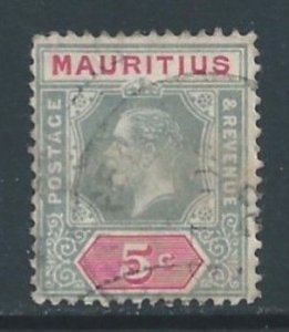 Mauritius #152 Used 5c King George V - Die I - Wmk. 3