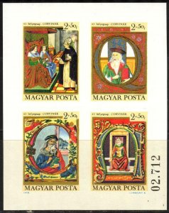 Hungary 1970 Stamps Day art Paintings S/S Imperf. MNH