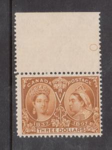 Canada #63 Mint Top Margin Single Showing Part Imprint