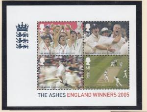 GB MNH 2005 MS2573 ENGLAND'S ASHES VICTORY MINISHEET