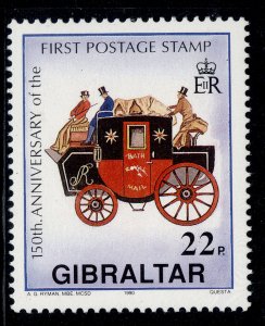 GIBRALTAR QEII SG635, 1990 22p Bath Royal mail coach, NH MINT.
