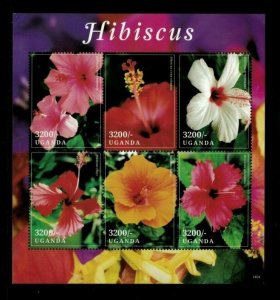 Uganda 2014 - Flower HIBISCUS - Sheet of 6 stamps - MNH