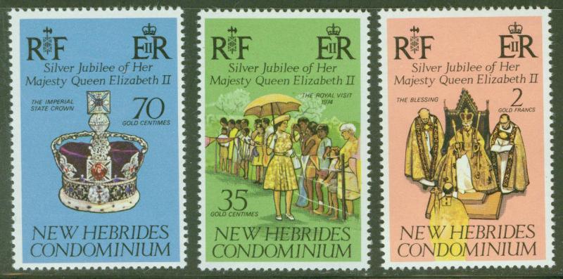 New Hebrides (British) Scott 214-216 MNH** Queen's Visit Set