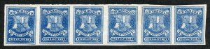 CD50a 1/2d Blue Birmingham Delivery Co Strip 6 U/M