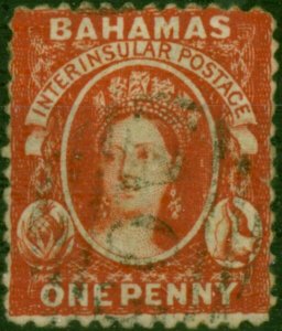 Bahamas 1863 1d Rose-Red SG23 Fine Used