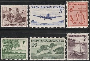 COCOS ISLANDS  Sc 1-6 Mint LH  VF, Island scenes, Bird, Boat