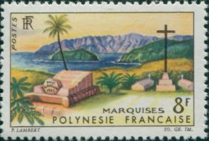 French Polynesia 1964 Sc#214,SG41 8f Landscape Marquesas MNH