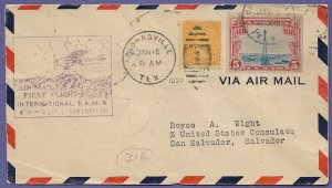 F18-15a BROWNSVILLE/SAN SALVADOR PAN AM 1930, FAM 5 FIRST FLIGHT