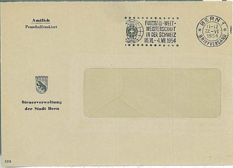 FOOTBALL -  POSTAL HISTORY - SWITZERLAND : COVER with special postmark 1954