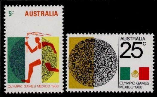 Australia 442-3 MNH Olympic Games, Runner, Flag