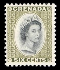 Grenada #199 Cat$180, 1963 6c olive, never hinged