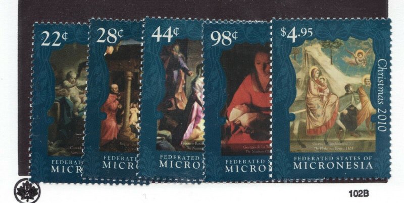 Sc #896-900 - Micronesia - 2010 - Christmas Set - MNH VF - superfleas - cv$14