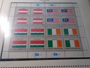 United Nations  #  374-89   MNH  Flag Series  complete sheets