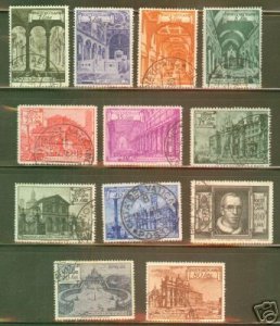 VATICAN Scott 122-131+E11-E12 Used 1949 Basilica Set CV$45