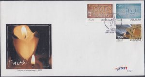 CURACAO Sc # 97-8/102 FDC of 3 from SET of 6 FAITH STAMPS - all STAMPS JUDAICA