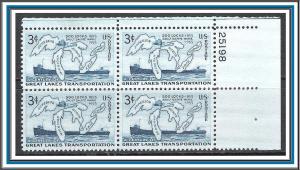 US #1069 Soo Locks Plate Block MNH